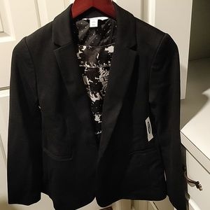 Classic Ponte Knit Blazer, Black